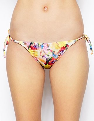 ASOS Buttercup Floral Micro Brazilian Tie Side Bikini Pant - Buttercup floral