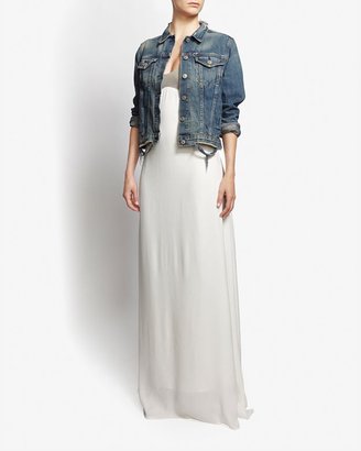 L'Agence Exclusive Lace Up Back Maxi Dress