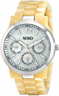 XOXO Women's XO5511 Horn Color Bracelet with Silver Case Watch