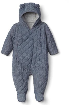 Gap Quilted chambray bear one-piece