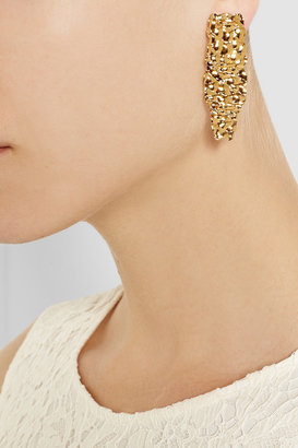 Fendi Textured gold-plated earrings
