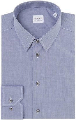 Armani Collezioni Men's Mini gingham slim fit shirt
