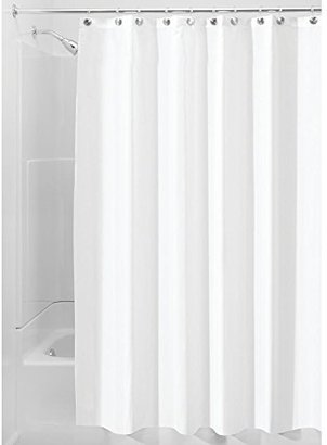 InterDesign Water Proof Mold and Mildew Free Fabric Shower Curtain, 183 cm x 183 cm, White