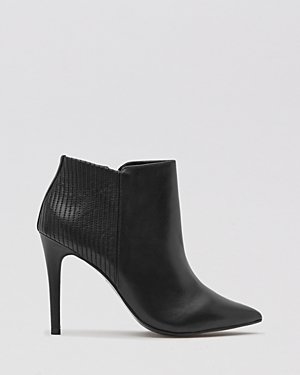Reiss Pointed Toe Booties - Sirus Stitch Detail High Heel