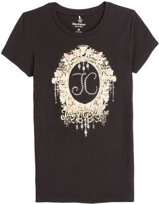 Juicy Couture Floral Embellished Cotton T-Shirt