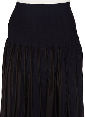 Prada Linea Rossa Wool Paneled Pleated Skirt