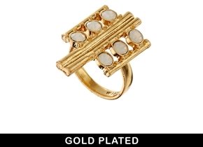 Pilgrim Gold Plated Mother of Pearl Ring - Gold