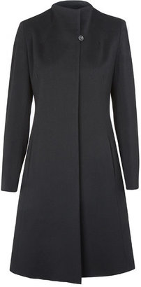 Cinzia Rocca Black High Collar A-Line Wool Coat