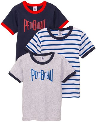 Petit Bateau Boys 3 pack of cotton t-shirts