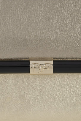 Diane von Furstenberg 440 Envelope metallic leather clutch