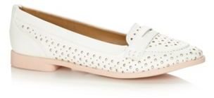Call it SPRING White 'Moule' punched hole loafer