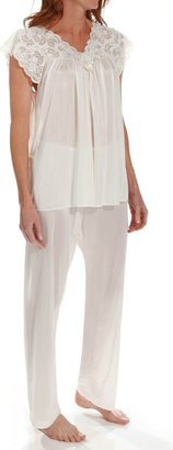 Shadowline Women's Plus-Size Silhouette Short Cap Sleeve Pajama Set