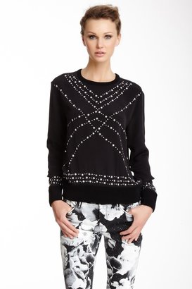 Marchesa Star Studded Silk Sweatshirt