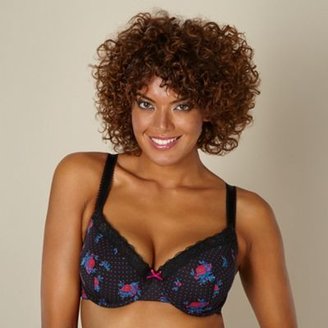 D&G 1024 Gorgeous DD+ Pack of two pink and black floral D-G cup t-shirt bras