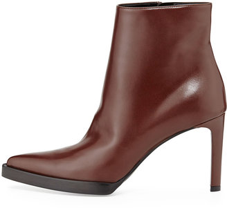 Stella McCartney Faux-Leather Point-Toe Ankle Boot, Brown