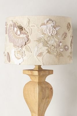 Anthropologie Felted Floral Lampshade