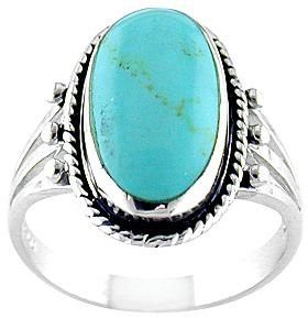JCPenney Silver-Plated Turquoise Oval Ring