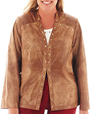 Alfred Dunner Shimmer Faux-Suede Jacket - Plus