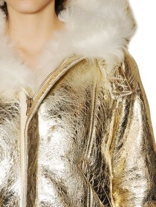 Gold Leaf Shearling Fur Coat