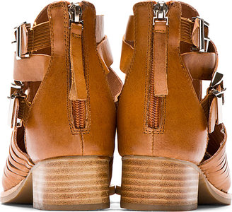 Jeffrey Campbell Tan Leather Stinson Everly Strapped Boots