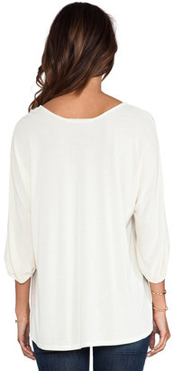 Michael Stars 3/4 Sleeve Swingy Cropped Top