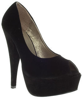 Truffle Womens Ladies Black High Heel Stiletto Platform Court Shoes Size 7