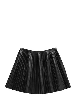 MSGM Plissé Faux Leather Skirt