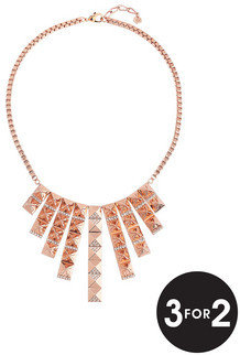 Swarovski Lola And Grace Rose Gold Plated Studded Necklace With Elements