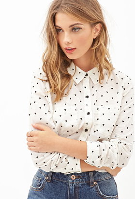 Forever 21 Heart Print Top