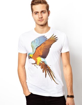 Antony Morato T-Shirt With Parrot Print - White
