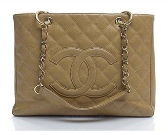 Chanel Pre-Owned Beige Caviar GST Grand Shopping Tote