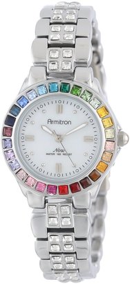 Swarovski Armitron Women's 75/3689MPSVRB Multi-Color Crystal Accented Silver-Tone Bracelet Watch