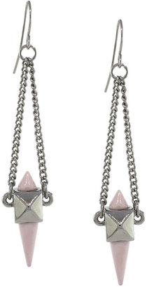 BCBGeneration Silver-Tone Pink Spike Drop Earrings