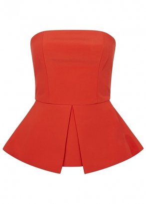 Finders Keepers Raise a Glass coral crepe peplum top