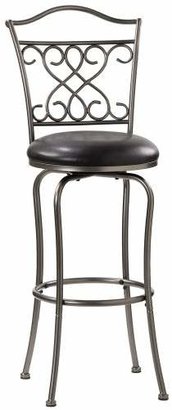 Hillsdale Wayland 24-Inch Swivel Counter Stool, Pewter with Black Vinyl