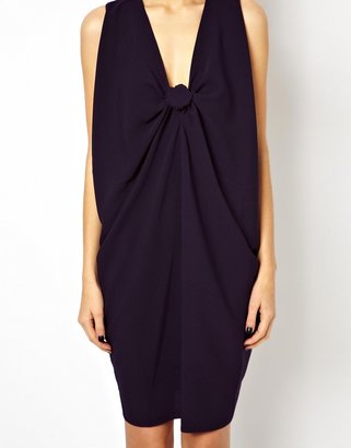 ASOS Shift Dress With Knot Front Detail