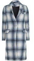 Dorothy Perkins Womens *Alice And You Blue Check Long Notched Coat- Blue