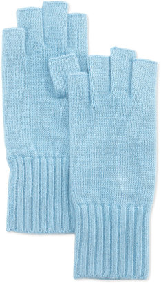 Portolano Fingerless Soft Knit Gloves, Sky Blue