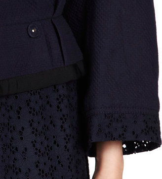 Nina Ricci Belted Wrap Coat in Piqué and Eyelet