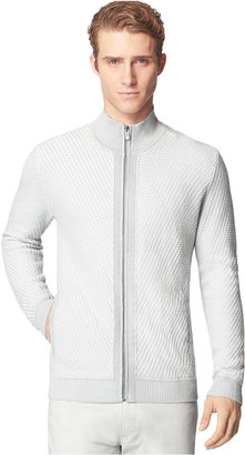Calvin Klein Cotton Textured Marl Full-Zip Sweater