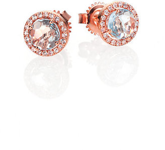 Suzanne Kalan Blue Topaz, White Sapphire & 14K Rose Gold Round Stud Earrings