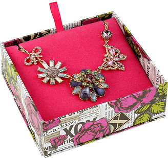 Betsey Johnson Flower And Butterfly Boxed Necklace