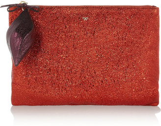 Anya Hindmarch Bauble metallic textured-leather clutch