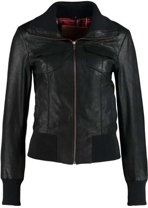Goosecraft BOMBER Leather jacket black