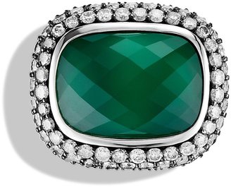 David Yurman Waverly Limited-Edition Ring with Green Onyx & Gray Diamonds