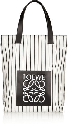 Loewe Striped leather shopper