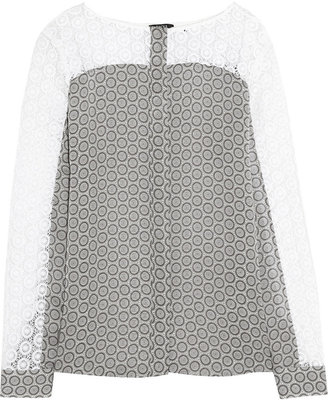 Raoul Crocheted silk-chiffon blouse