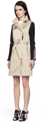 Mackage Avra-S4 Beige Trench Coat With Leather Sleeves