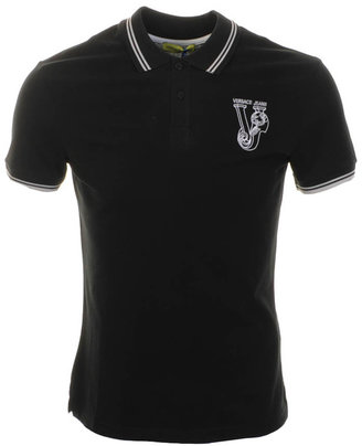 Versace Jeans Tipped Polo T Shirt Black