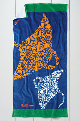 Lands' End Kids' Sting Ray Graphic Velour Beach Towel